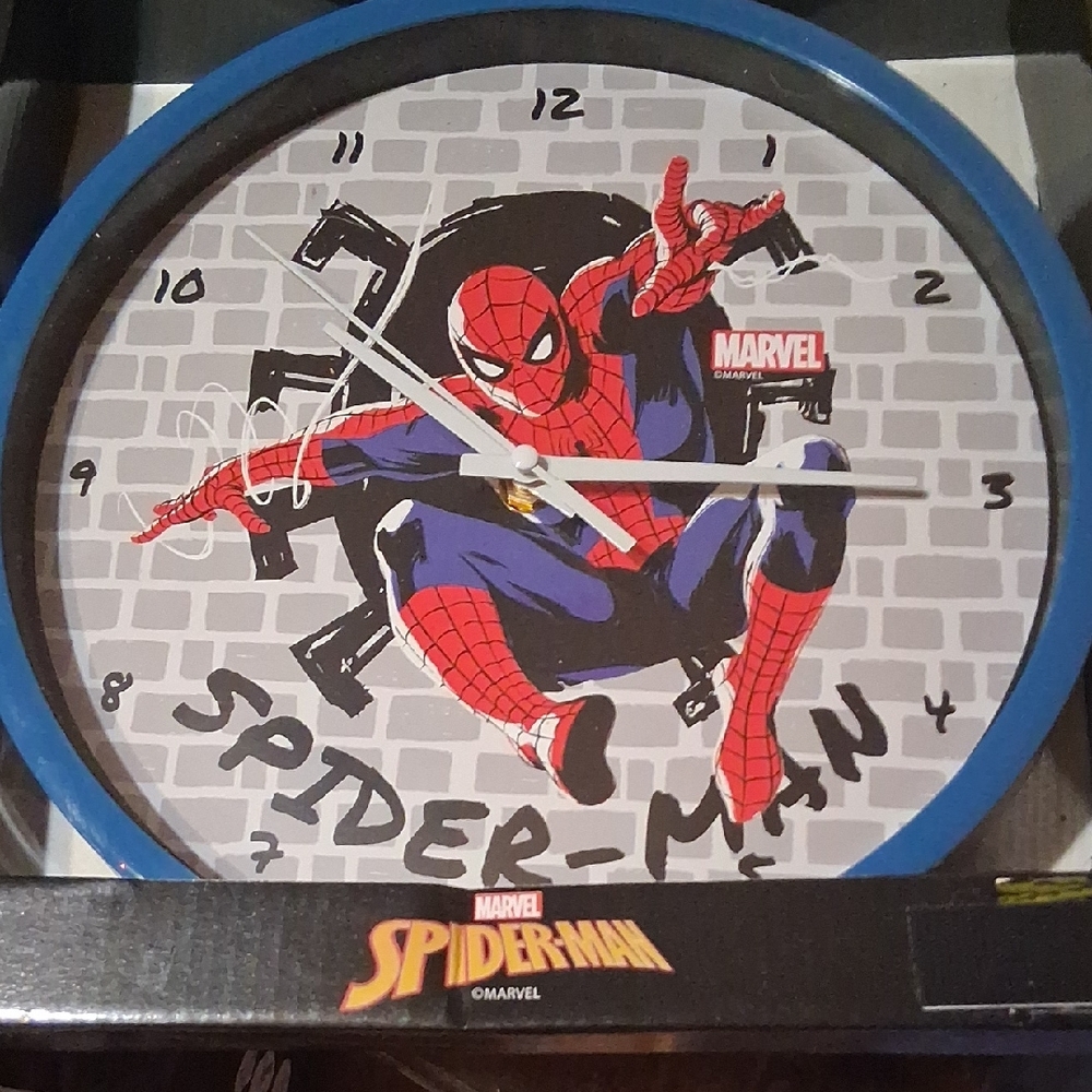 Marvel Spider-Man Red & Blue Wall Clock